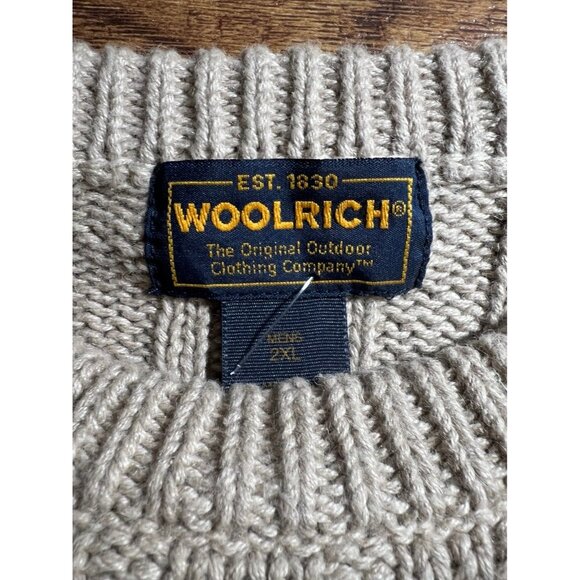Woolrich Crew Neck Cable Knit Sweater Men’s Size XXL Ramie Blend VTG New - Picture 3 of 11